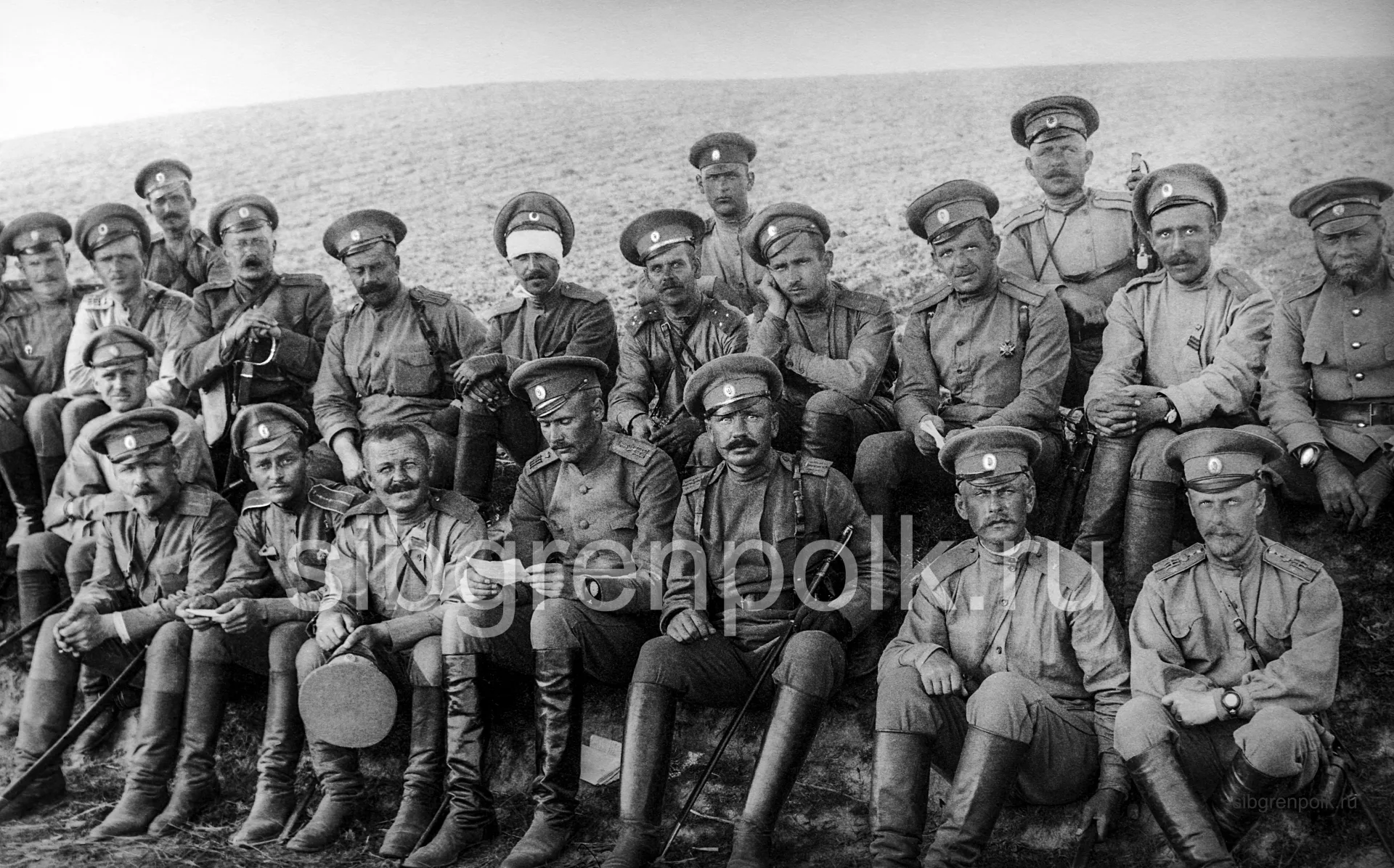 Офицеры 2-го батальона. Радомская губерния, Опатовский уезд, май 1915 года. (РГВИА).
