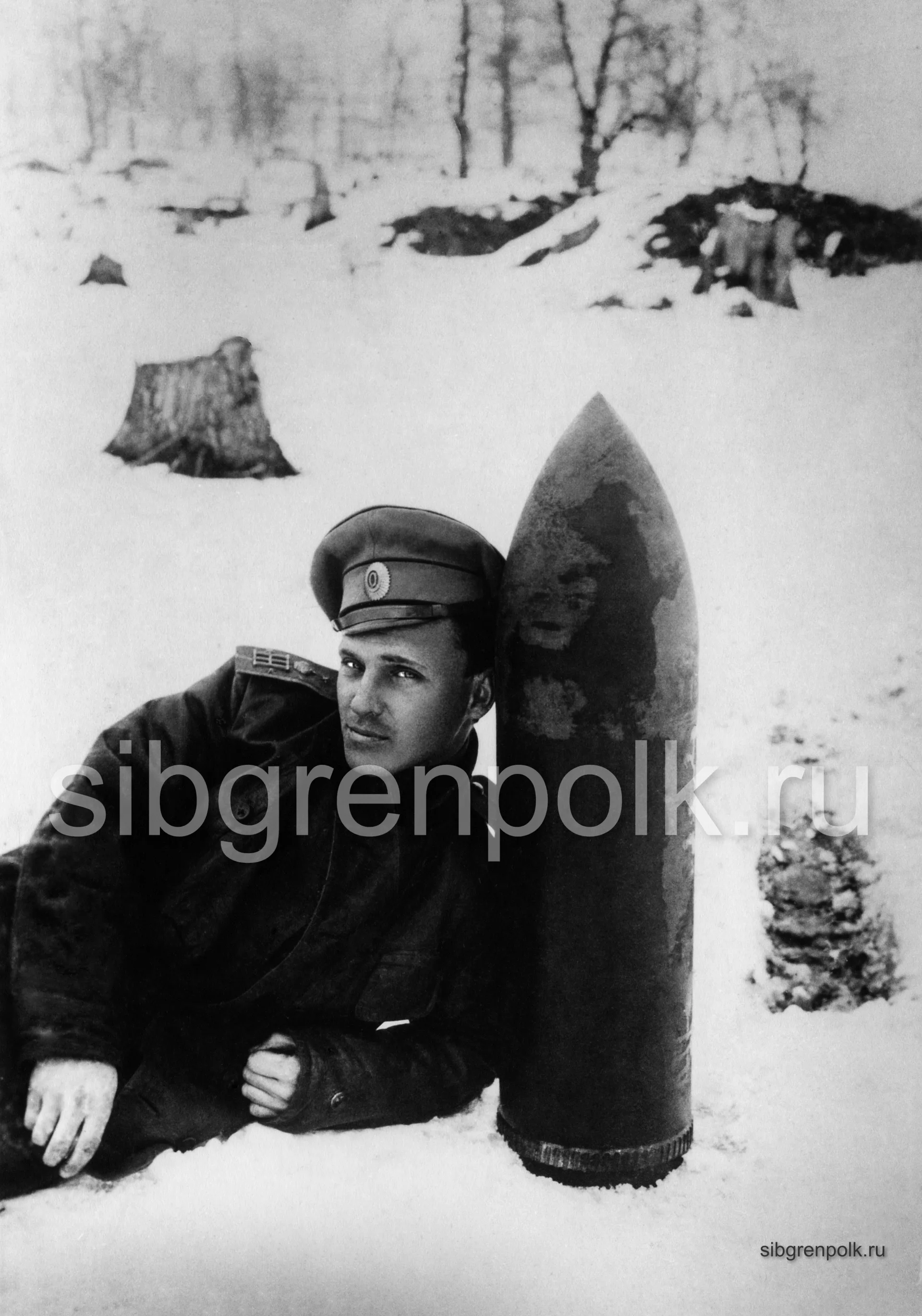 Начальник команды траншейных орудий поручик Юхнов А.Я. (РГАКФД).