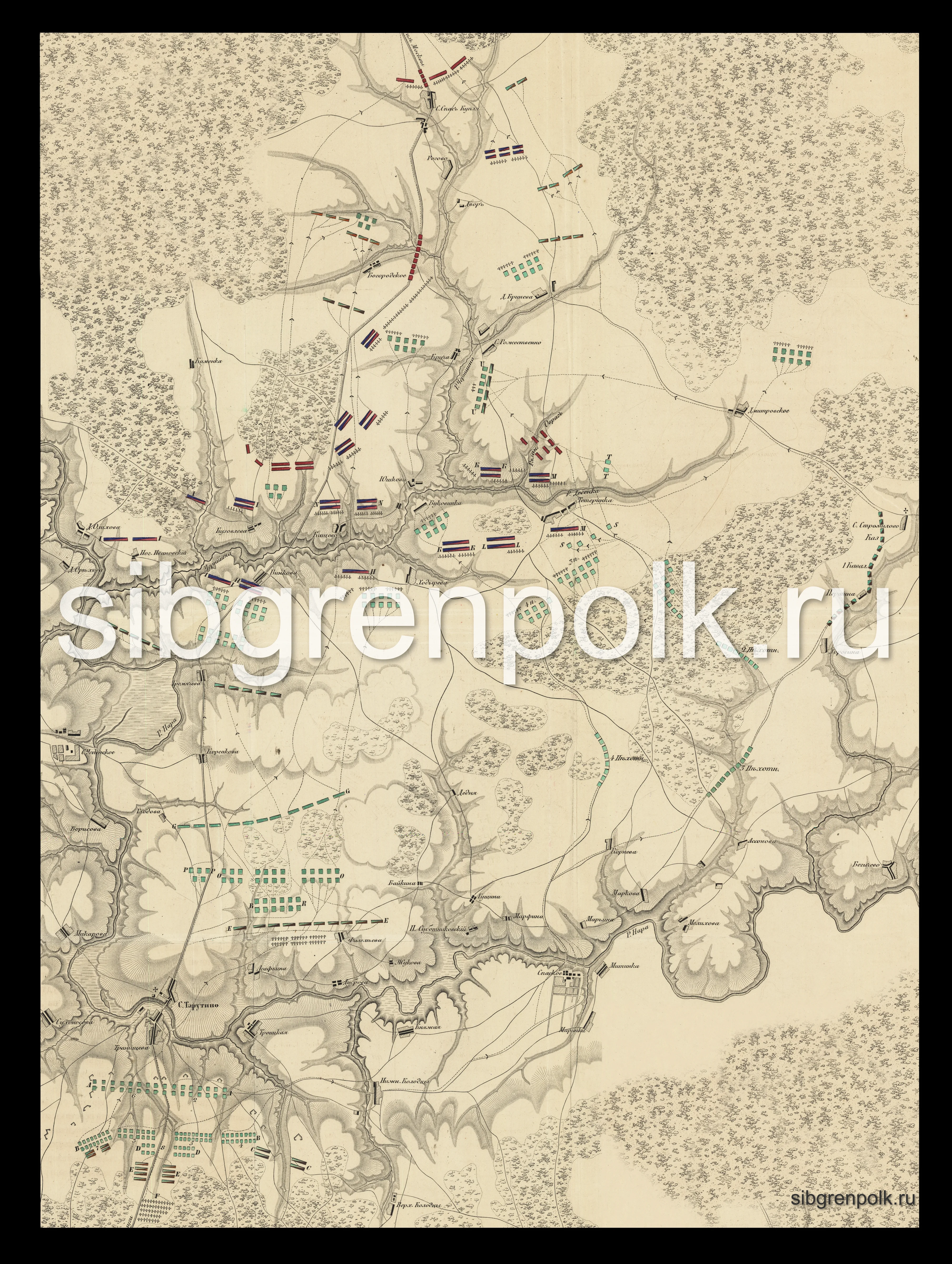 План сражения при Тарутине 6/18 октября 1812 года.
