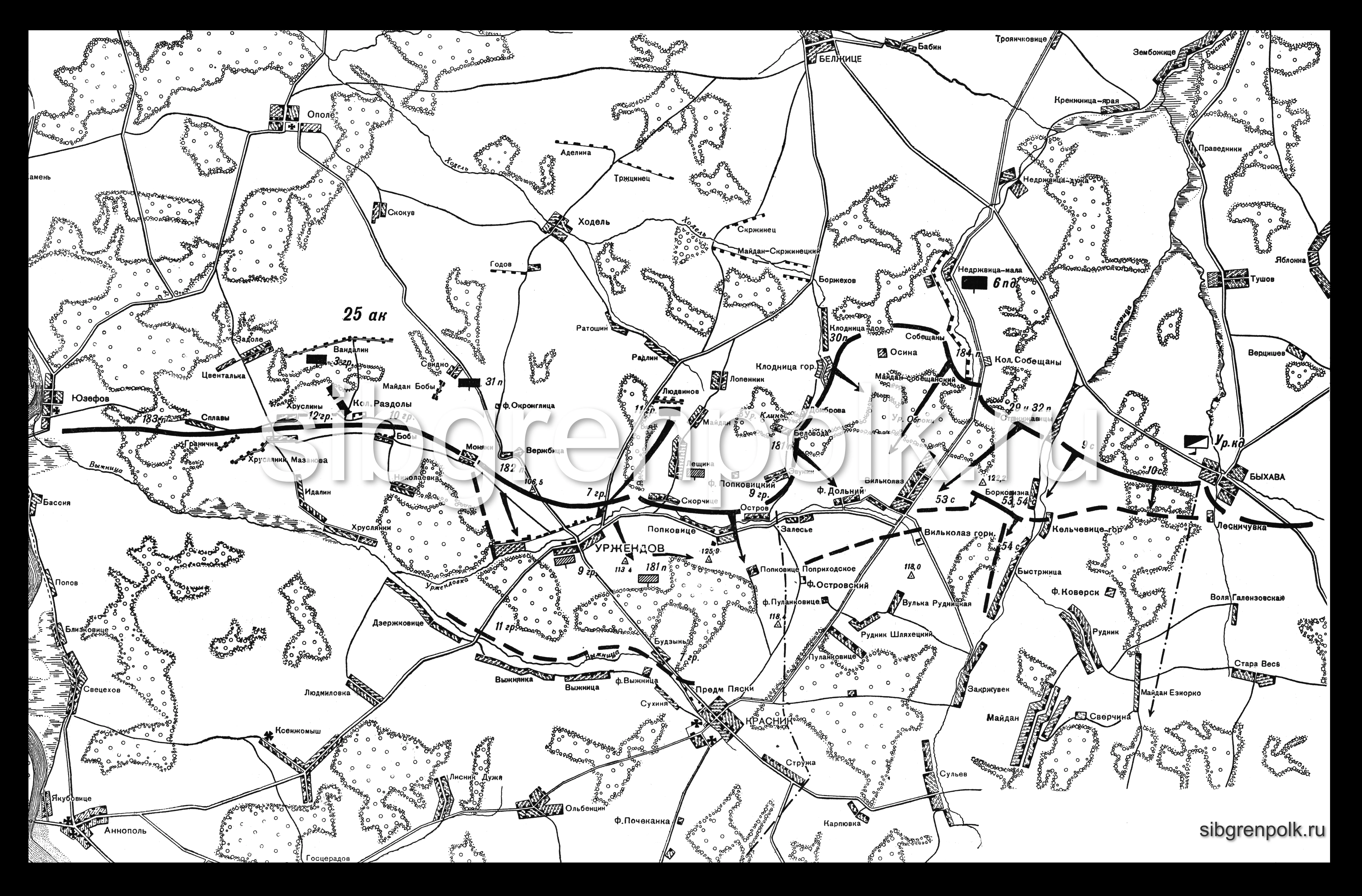 Боевые действия на фронте 25 армейского корпуса 7 – 8 июля 1915 г.