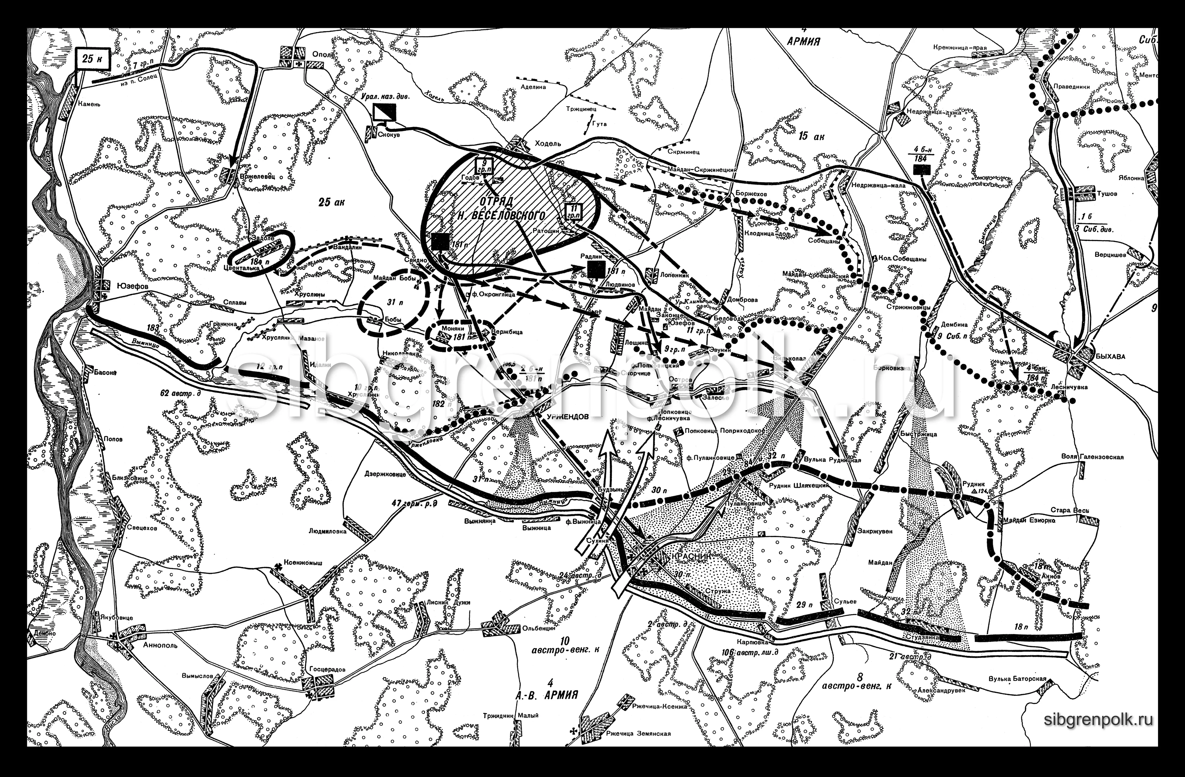 Боевые действия на фронте 4-й армии с 1-го по 4-е июля 1915 г.