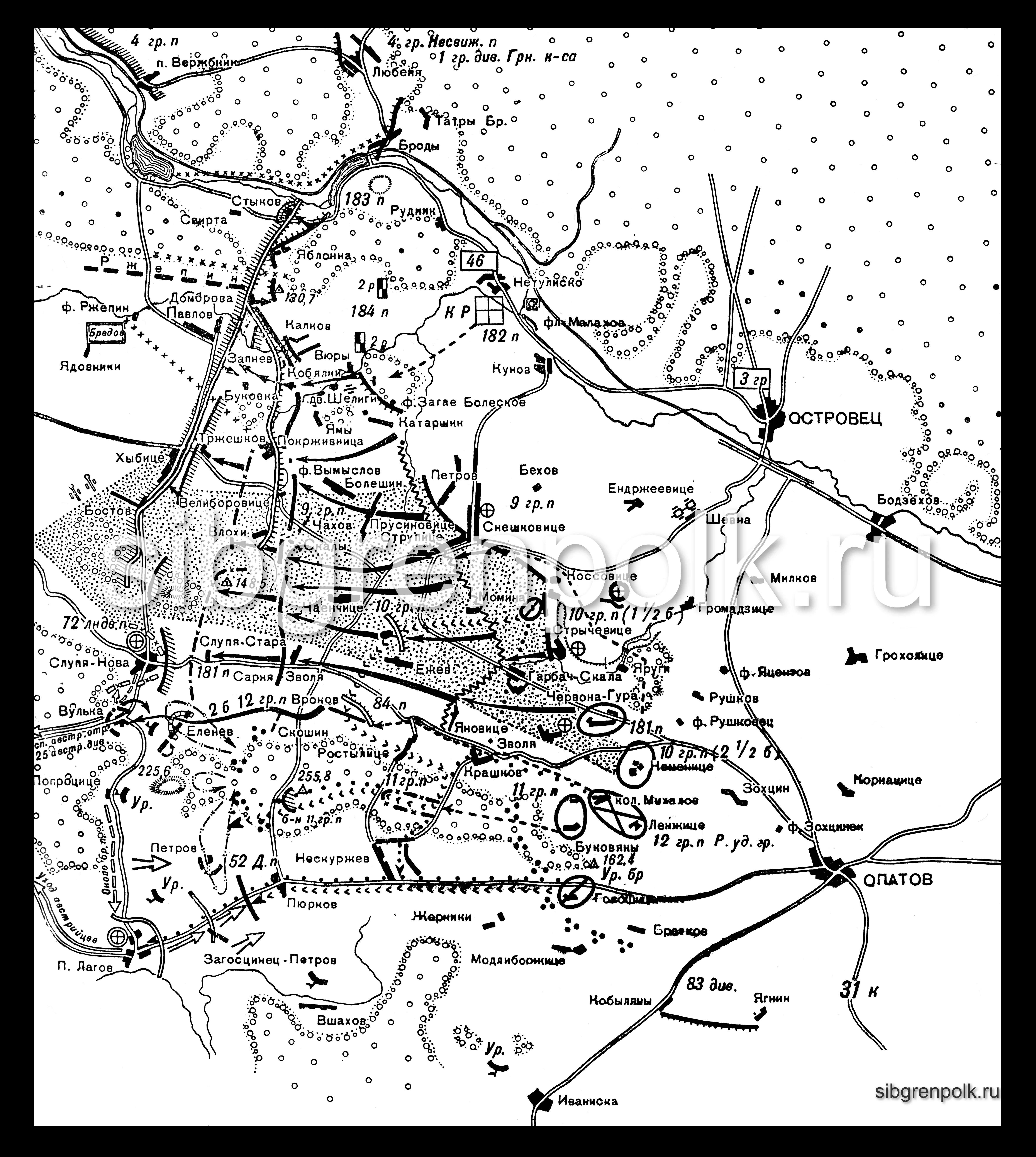 Боевые действия 25-го армейского корпуса. Бои 18-го, 19-го мая 1915 г.
